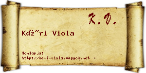 Kéri Viola névjegykártya